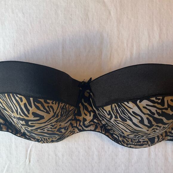 Honey Dew Women’s Wired Push Up Bra size 36B, Leopard Black & Brown, No Strings - Picture 4 of 8